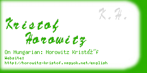 kristof horowitz business card